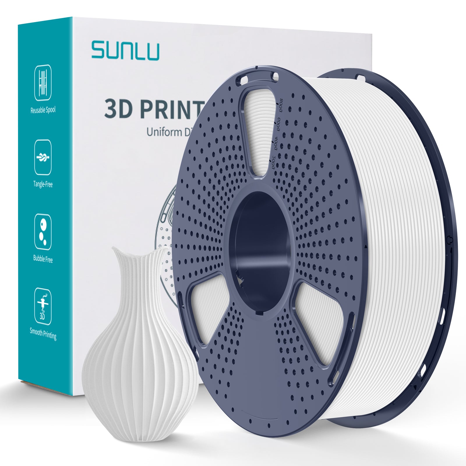 Sunlu PLA+ White 1kg — Coming Soon